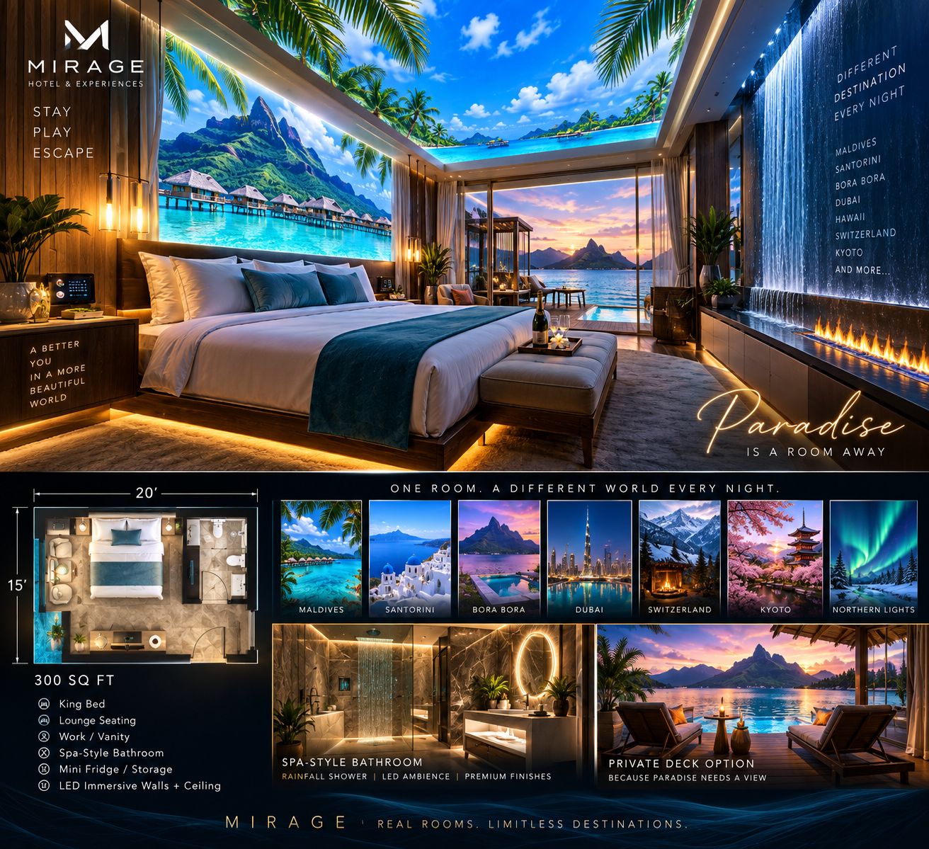 WORLDS™ immersive hotel room destinations